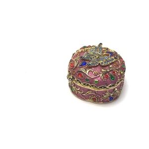Enamel and Rhinestone Ring or Pill Box